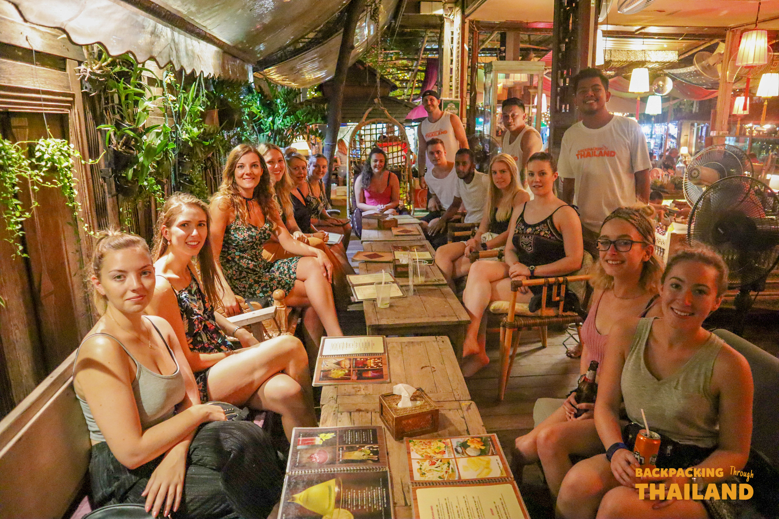 Ladies at the first included dinner in Bangkok