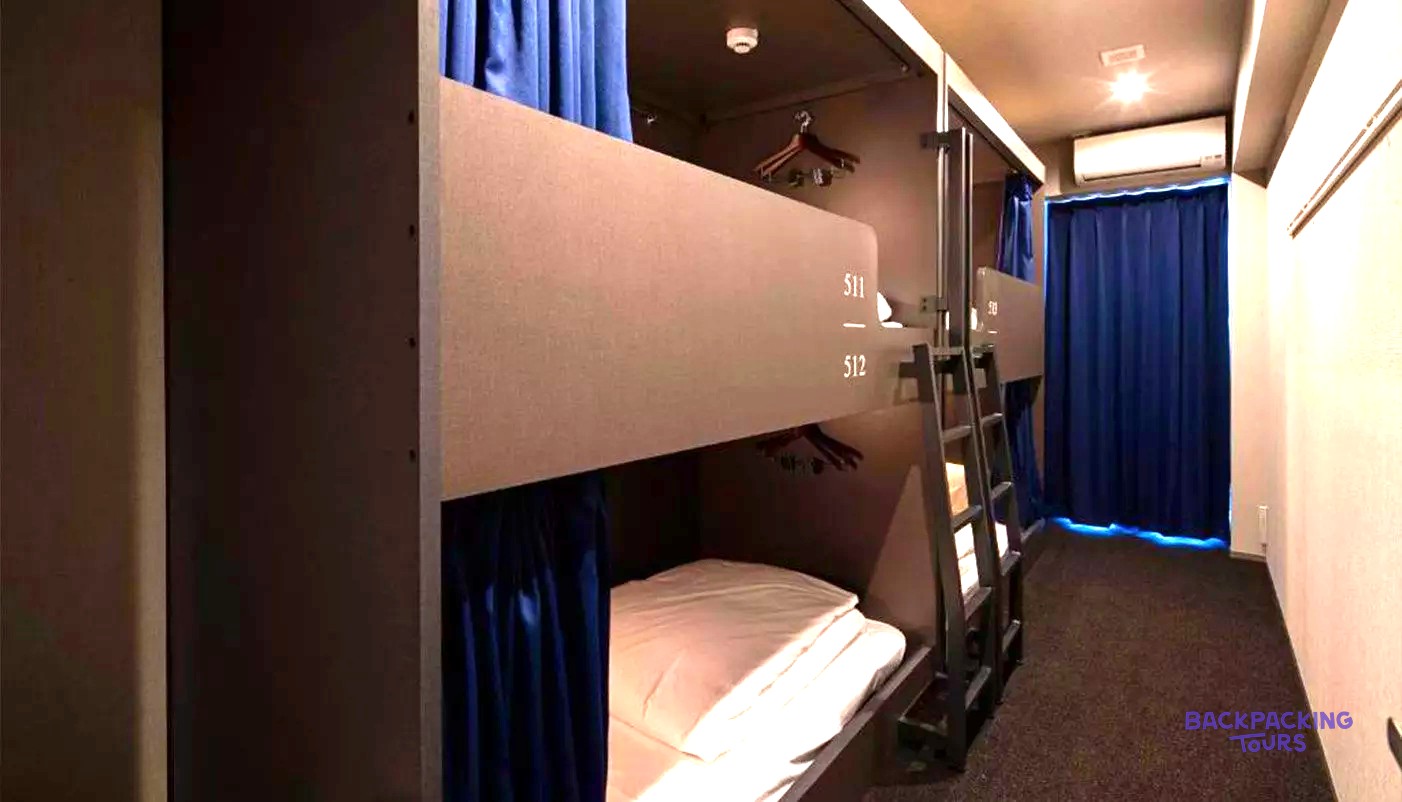 Bunk beds at the group's Osaka hostel