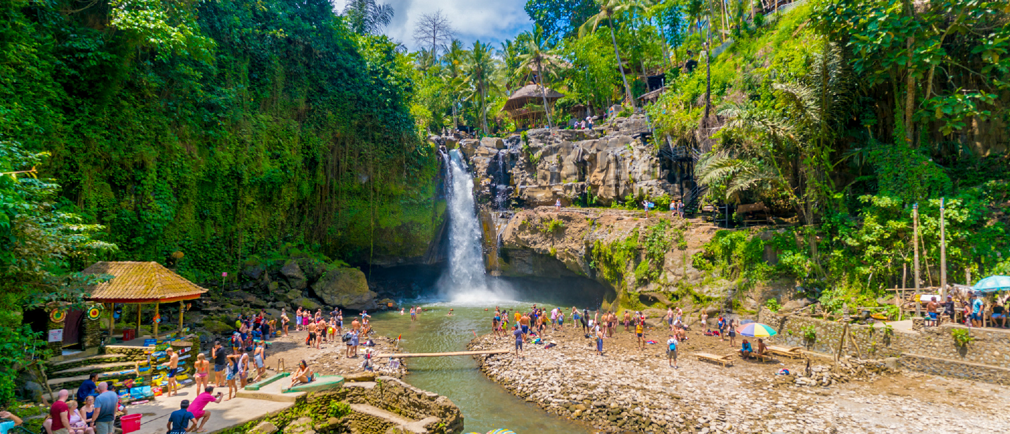 Scenic jungle waterfall near Ubud