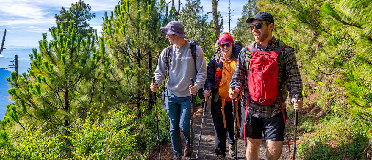 Hiking down from Acatenango volcano towards Antigua, Guatemala