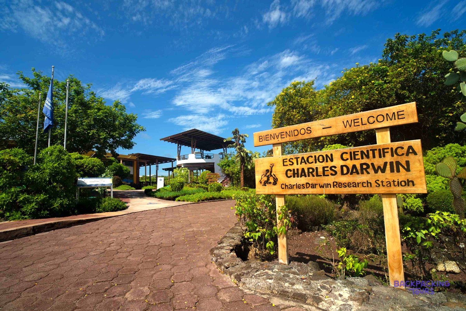 Entrance sign at the Charles Darwin Research Station