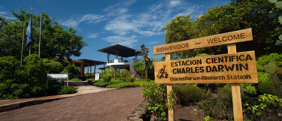 Entrance sign at the Charles Darwin Research Station