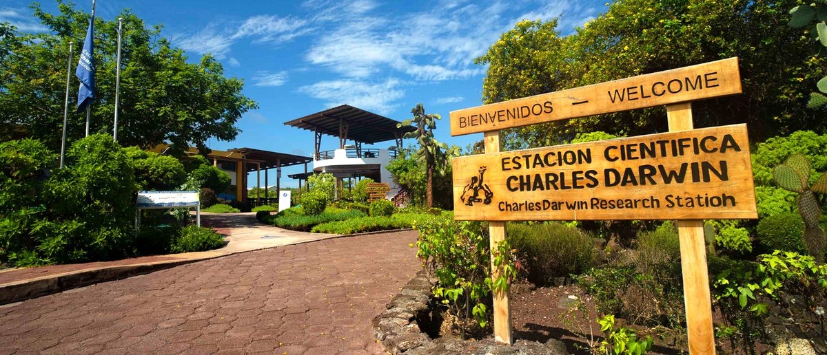 Entrance sign at the Charles Darwin Research Station