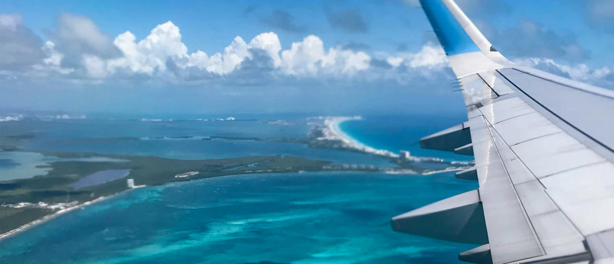 The Caribbean coastline at Cancun, Mexico