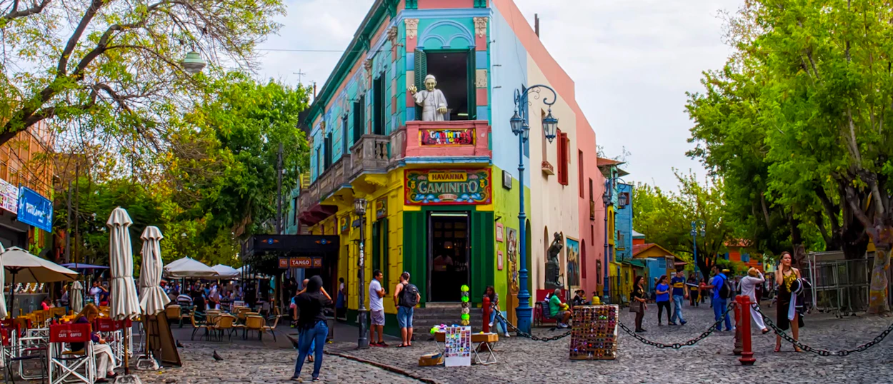 A classic street scene in the Argentine capital, Buenos Aires