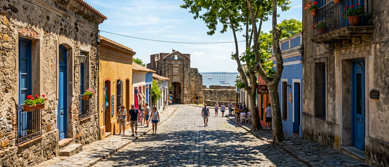Cobbled streets in the historic quarter of Colonia del Sacramento