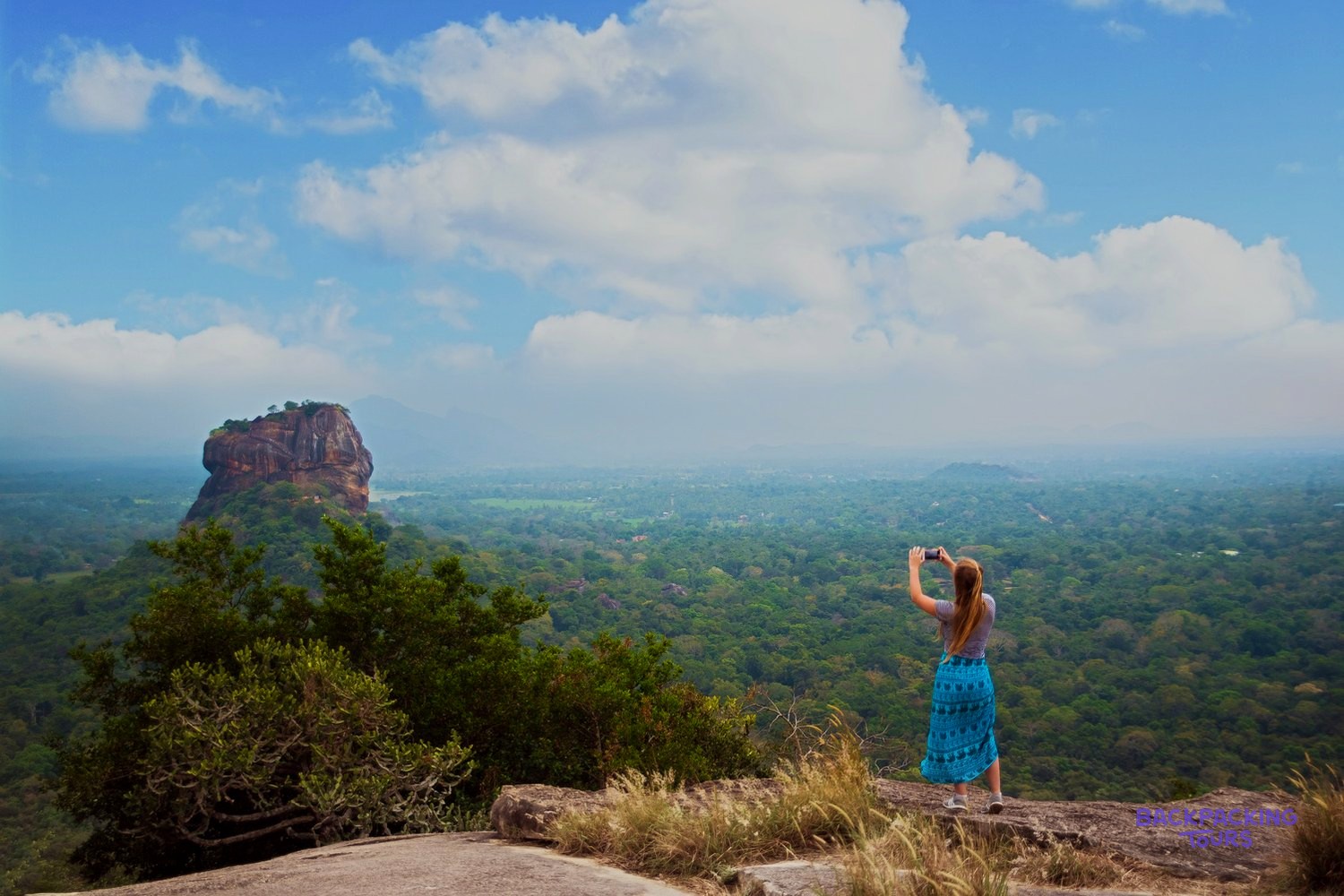 The view across to Sigiriya Rock Fortress