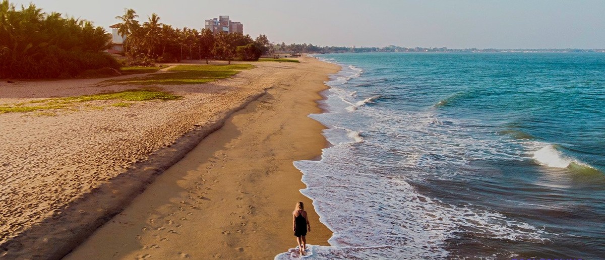 Negombo beach on Sri Lanka's west coast