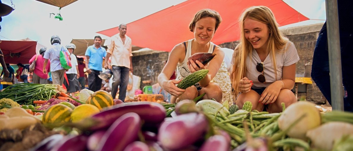 Local market stalls in Negombo